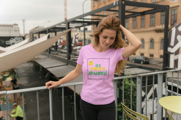 Be Happy Print T-Shirt for Women – Premium Quality Cotton