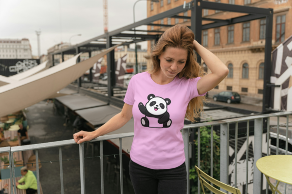 Cute Panda Print T-Shirt for Women – Premium Quality Cotton